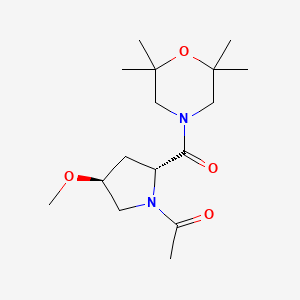 1-[(2R,4S)-4-methoxy-2-(2,2,6,6-tetramethylmorpholine-4-carbonyl)pyrrolidin-1-yl]ethanone