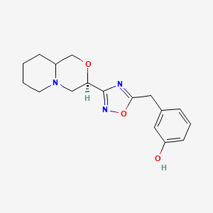 molecular formula C17H21N3O3 B7333690 3-[[3-[(3R)-1,3,4,6,7,8,9,9a-octahydropyrido[2,1-c][1,4]oxazin-3-yl]-1,2,4-oxadiazol-5-yl]methyl]phenol 