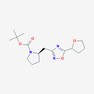 tert-butyl (2R)-2-[[5-(oxolan-2-yl)-1,2,4-oxadiazol-3-yl]methyl]pyrrolidine-1-carboxylate