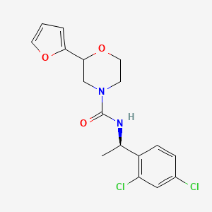 molecular formula C17H18Cl2N2O3 B7333699 N-[(1R)-1-(2,4-dichlorophenyl)ethyl]-2-(furan-2-yl)morpholine-4-carboxamide 