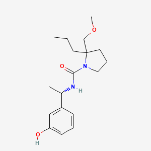 molecular formula C18H28N2O3 B7333711 N-[(1S)-1-(3-hydroxyphenyl)ethyl]-2-(methoxymethyl)-2-propylpyrrolidine-1-carboxamide 