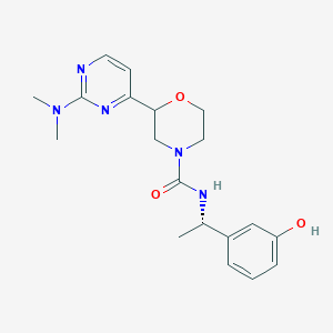 molecular formula C19H25N5O3 B7333715 2-[2-(dimethylamino)pyrimidin-4-yl]-N-[(1S)-1-(3-hydroxyphenyl)ethyl]morpholine-4-carboxamide 