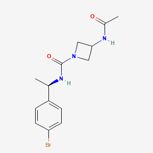 3-acetamido-N-[(1R)-1-(4-bromophenyl)ethyl]azetidine-1-carboxamide