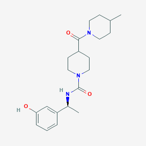 molecular formula C21H31N3O3 B7333722 N-[(1S)-1-(3-hydroxyphenyl)ethyl]-4-(4-methylpiperidine-1-carbonyl)piperidine-1-carboxamide 