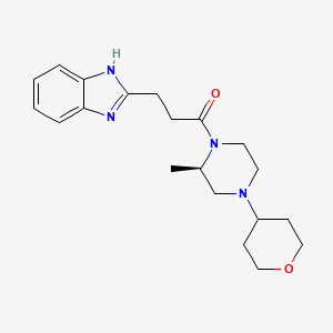 3-(1H-benzimidazol-2-yl)-1-[(2R)-2-methyl-4-(oxan-4-yl)piperazin-1-yl]propan-1-one