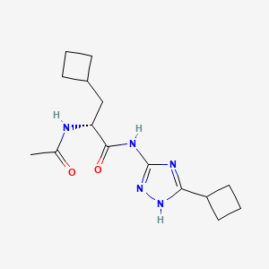 (2R)-2-acetamido-3-cyclobutyl-N-(5-cyclobutyl-1H-1,2,4-triazol-3-yl)propanamide