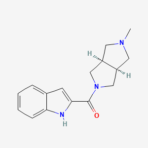 molecular formula C16H19N3O B7333820 [(3aS,6aR)-2-methyl-1,3,3a,4,6,6a-hexahydropyrrolo[3,4-c]pyrrol-5-yl]-(1H-indol-2-yl)methanone 