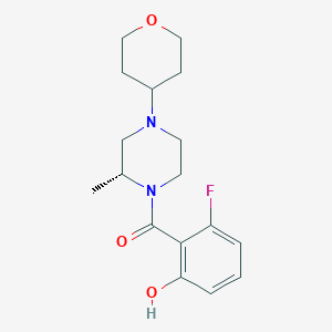 (2-fluoro-6-hydroxyphenyl)-[(2R)-2-methyl-4-(oxan-4-yl)piperazin-1-yl]methanone