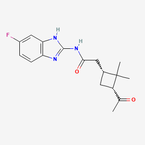 2-[(1R,3R)-3-acetyl-2,2-dimethylcyclobutyl]-N-(6-fluoro-1H-benzimidazol-2-yl)acetamide