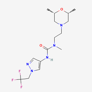 1-[2-[(2S,6R)-2,6-dimethylmorpholin-4-yl]ethyl]-1-methyl-3-[1-(2,2,2-trifluoroethyl)pyrazol-4-yl]urea