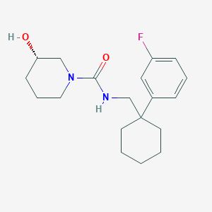 molecular formula C19H27FN2O2 B7333879 (3S)-N-[[1-(3-fluorophenyl)cyclohexyl]methyl]-3-hydroxypiperidine-1-carboxamide 