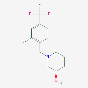 molecular formula C14H18F3NO B7333891 (3S)-1-[[2-methyl-4-(trifluoromethyl)phenyl]methyl]piperidin-3-ol 