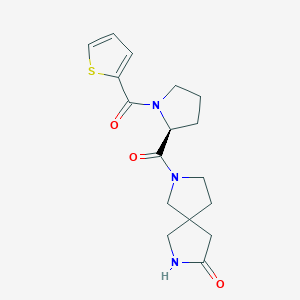 2-[(2S)-1-(thiophene-2-carbonyl)pyrrolidine-2-carbonyl]-2,7-diazaspiro[4.4]nonan-8-one