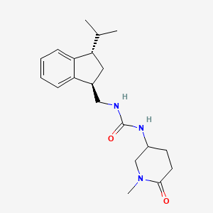 molecular formula C20H29N3O2 B7333925 1-(1-methyl-6-oxopiperidin-3-yl)-3-[[(1R,3S)-3-propan-2-yl-2,3-dihydro-1H-inden-1-yl]methyl]urea 