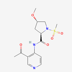 (2R,4S)-N-(3-acetylpyridin-4-yl)-4-methoxy-1-methylsulfonylpyrrolidine-2-carboxamide