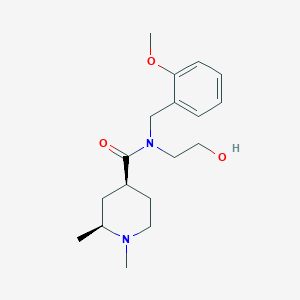 molecular formula C18H28N2O3 B7333953 (2S,4S)-N-(2-hydroxyethyl)-N-[(2-methoxyphenyl)methyl]-1,2-dimethylpiperidine-4-carboxamide 