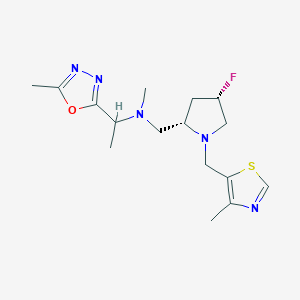 N-[[(2S,4S)-4-fluoro-1-[(4-methyl-1,3-thiazol-5-yl)methyl]pyrrolidin-2-yl]methyl]-N-methyl-1-(5-methyl-1,3,4-oxadiazol-2-yl)ethanamine