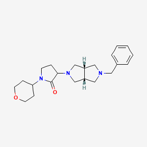 molecular formula C22H31N3O2 B7333964 3-[(3aR,6aS)-2-benzyl-1,3,3a,4,6,6a-hexahydropyrrolo[3,4-c]pyrrol-5-yl]-1-(oxan-4-yl)pyrrolidin-2-one 