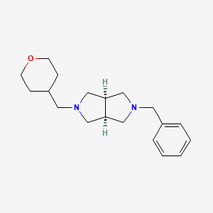 molecular formula C19H28N2O B7333970 (3aR,6aS)-5-benzyl-2-(oxan-4-ylmethyl)-1,3,3a,4,6,6a-hexahydropyrrolo[3,4-c]pyrrole 