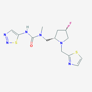 1-[[(2S,4S)-4-fluoro-1-(1,3-thiazol-2-ylmethyl)pyrrolidin-2-yl]methyl]-1-methyl-3-(thiadiazol-5-yl)urea