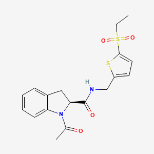 (2S)-1-acetyl-N-[(5-ethylsulfonylthiophen-2-yl)methyl]-2,3-dihydroindole-2-carboxamide