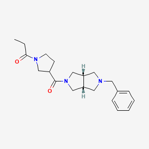 molecular formula C21H29N3O2 B7333996 1-[3-[(3aR,6aS)-2-benzyl-1,3,3a,4,6,6a-hexahydropyrrolo[3,4-c]pyrrole-5-carbonyl]pyrrolidin-1-yl]propan-1-one 