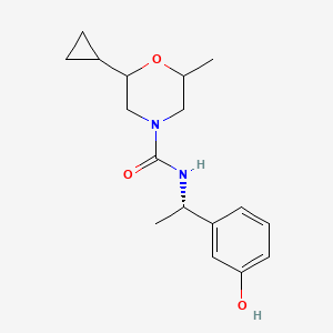 molecular formula C17H24N2O3 B7334022 2-cyclopropyl-N-[(1S)-1-(3-hydroxyphenyl)ethyl]-6-methylmorpholine-4-carboxamide 