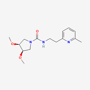 molecular formula C15H23N3O3 B7334023 (3R,4S)-3,4-dimethoxy-N-[2-(6-methylpyridin-2-yl)ethyl]pyrrolidine-1-carboxamide 