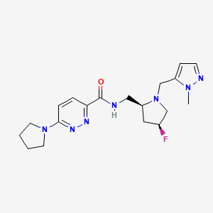 N-[[(2S,4S)-4-fluoro-1-[(2-methylpyrazol-3-yl)methyl]pyrrolidin-2-yl]methyl]-6-pyrrolidin-1-ylpyridazine-3-carboxamide