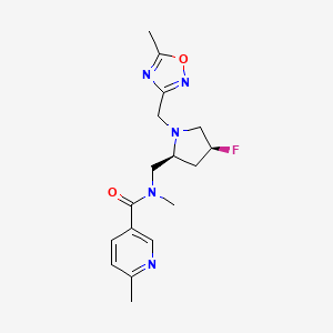 N-[[(2S,4S)-4-fluoro-1-[(5-methyl-1,2,4-oxadiazol-3-yl)methyl]pyrrolidin-2-yl]methyl]-N,6-dimethylpyridine-3-carboxamide