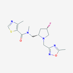 N-[[(2S,4S)-4-fluoro-1-[(5-methyl-1,2,4-oxadiazol-3-yl)methyl]pyrrolidin-2-yl]methyl]-N,4-dimethyl-1,3-thiazole-5-carboxamide