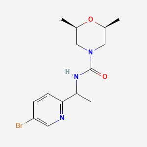 molecular formula C14H20BrN3O2 B7334150 (2S,6R)-N-[1-(5-bromopyridin-2-yl)ethyl]-2,6-dimethylmorpholine-4-carboxamide 