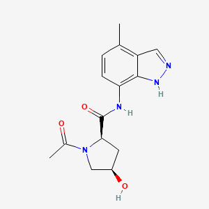 (2R,4R)-1-acetyl-4-hydroxy-N-(4-methyl-1H-indazol-7-yl)pyrrolidine-2-carboxamide