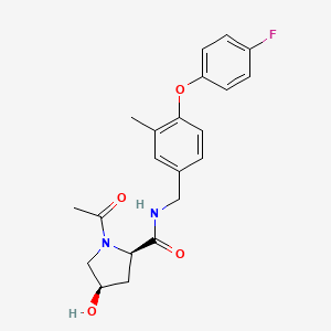 (2R,4R)-1-acetyl-N-[[4-(4-fluorophenoxy)-3-methylphenyl]methyl]-4-hydroxypyrrolidine-2-carboxamide