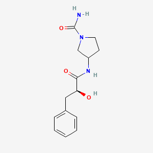 3-[[(2S)-2-hydroxy-3-phenylpropanoyl]amino]pyrrolidine-1-carboxamide