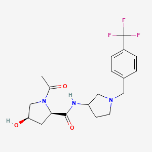 (2R,4R)-1-acetyl-4-hydroxy-N-[1-[[4-(trifluoromethyl)phenyl]methyl]pyrrolidin-3-yl]pyrrolidine-2-carboxamide