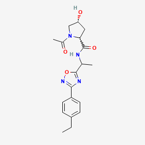 (2R,4R)-1-acetyl-N-[1-[3-(4-ethylphenyl)-1,2,4-oxadiazol-5-yl]ethyl]-4-hydroxypyrrolidine-2-carboxamide