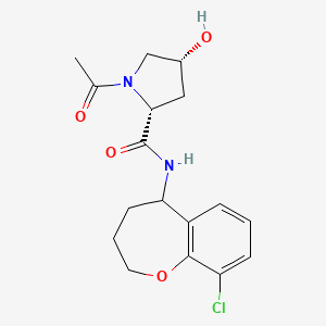 (2R,4R)-1-acetyl-N-(9-chloro-2,3,4,5-tetrahydro-1-benzoxepin-5-yl)-4-hydroxypyrrolidine-2-carboxamide