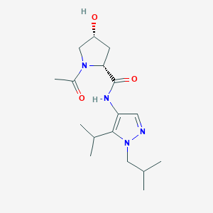 (2R,4R)-1-acetyl-4-hydroxy-N-[1-(2-methylpropyl)-5-propan-2-ylpyrazol-4-yl]pyrrolidine-2-carboxamide