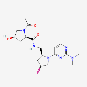 (2R,4R)-1-acetyl-N-[[(2S,4S)-1-[2-(dimethylamino)pyrimidin-4-yl]-4-fluoropyrrolidin-2-yl]methyl]-4-hydroxypyrrolidine-2-carboxamide