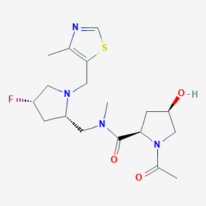 (2R,4R)-1-acetyl-N-[[(2S,4S)-4-fluoro-1-[(4-methyl-1,3-thiazol-5-yl)methyl]pyrrolidin-2-yl]methyl]-4-hydroxy-N-methylpyrrolidine-2-carboxamide