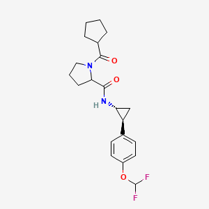 1-(cyclopentanecarbonyl)-N-[(1R,2S)-2-[4-(difluoromethoxy)phenyl]cyclopropyl]pyrrolidine-2-carboxamide