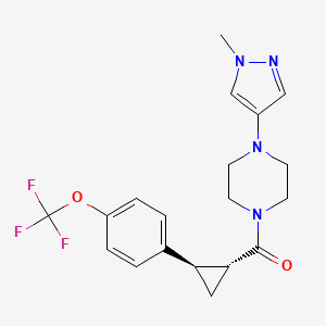 [4-(1-methylpyrazol-4-yl)piperazin-1-yl]-[(1R,2R)-2-[4-(trifluoromethoxy)phenyl]cyclopropyl]methanone