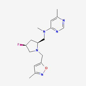 N-[[(2S,4S)-4-fluoro-1-[(3-methyl-1,2-oxazol-5-yl)methyl]pyrrolidin-2-yl]methyl]-N,6-dimethylpyrimidin-4-amine