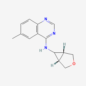 molecular formula C14H15N3O B7334362 6-methyl-N-[(1R,5S)-3-oxabicyclo[3.1.0]hexan-6-yl]quinazolin-4-amine 