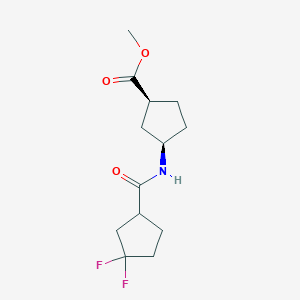 molecular formula C13H19F2NO3 B7334383 methyl (1S,3R)-3-[(3,3-difluorocyclopentanecarbonyl)amino]cyclopentane-1-carboxylate 