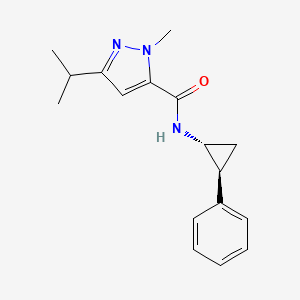 molecular formula C17H21N3O B7334395 2-methyl-N-[(1R,2S)-2-phenylcyclopropyl]-5-propan-2-ylpyrazole-3-carboxamide 