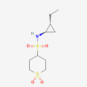 molecular formula C10H19NO4S2 B7334411 N-[(1R,2R)-2-ethylcyclopropyl]-1,1-dioxothiane-4-sulfonamide 