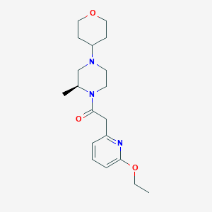 molecular formula C19H29N3O3 B7334431 2-(6-ethoxypyridin-2-yl)-1-[(2S)-2-methyl-4-(oxan-4-yl)piperazin-1-yl]ethanone 