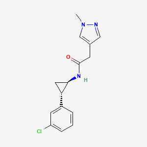 N-[(1R,2S)-2-(3-chlorophenyl)cyclopropyl]-2-(1-methylpyrazol-4-yl)acetamide